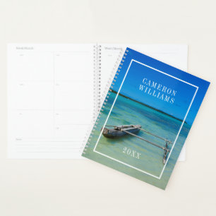 Add Your Name Outrigger Canoe In Shallow Ocean Planner