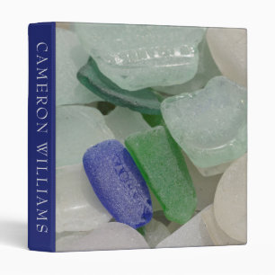 Add Your Name   Pale Beach Glass Binder