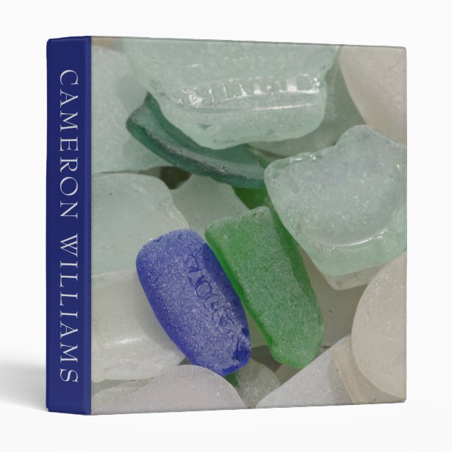 Add Your Name | Pale Beach Glass Binder (Front/Spine)