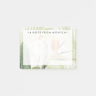 Add Your Name Palm Leaves With White Bird Post-it Notes