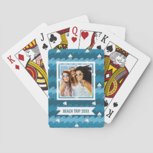 Add Your Name   Paper Boats Pattern Playing Cards