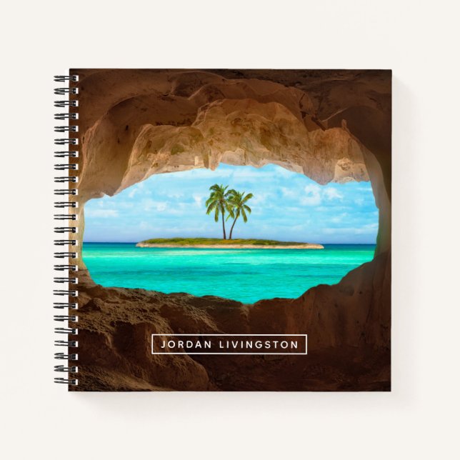 Add Your Name | Paradise in the Caribbean Notebook (Front)