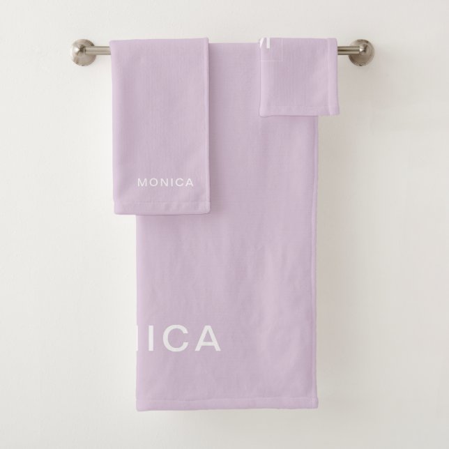Add Your Name | Pastel Purple Bath Towel Set (Insitu)