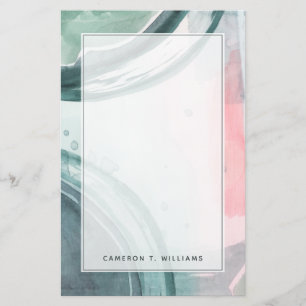Add Your Name   Pastel Scribe - Watercolor Stationery