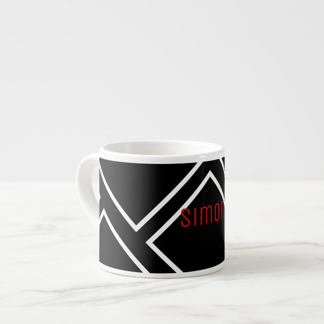 Add Your Name Personalized Espresso Coffee Mug Cup (Front Left)