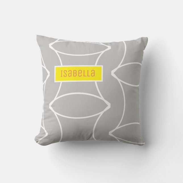 Add Your Name Personalized Throw Pillow Cushion (Front)