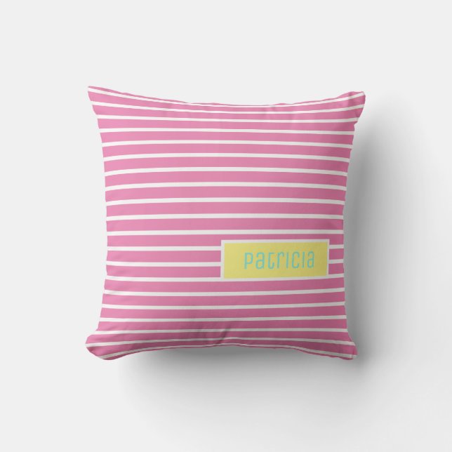 Add Your Name Personalized Throw Pillow Cushion (Front)