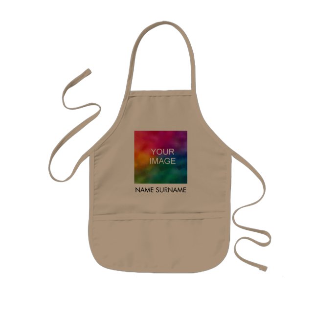 Add Your Name Photo Image Text Here Template Kids Apron (Front)
