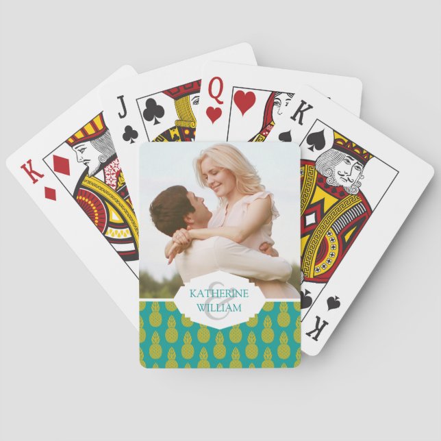 Add Your Name | Pineapple Tropical Fruit Playing Cards (Back)