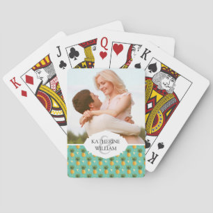 Add Your Name   PineappleGeometric Pattern Playing Cards