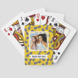 Add Your Name   Pineapples On Gold Playing Cards