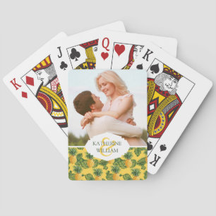 Add Your Name   Pineapples & Tropical Leaves On Go Playing Cards