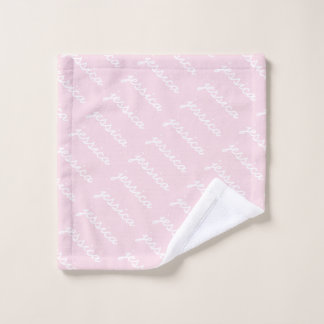 Add-Your-Name Pink Cursive Name Wash Cloth