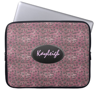 Add Your Name Pink Designer Laptop Sleeve