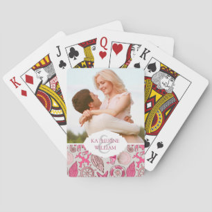 Add Your Name Pink Sea Pattern Playing Cards