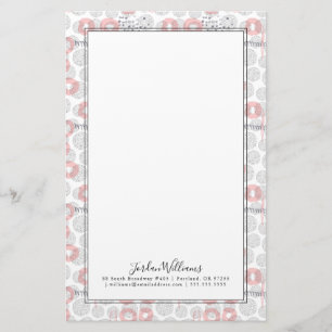 Add Your Name Polka Dot Circle Pattern Stationery