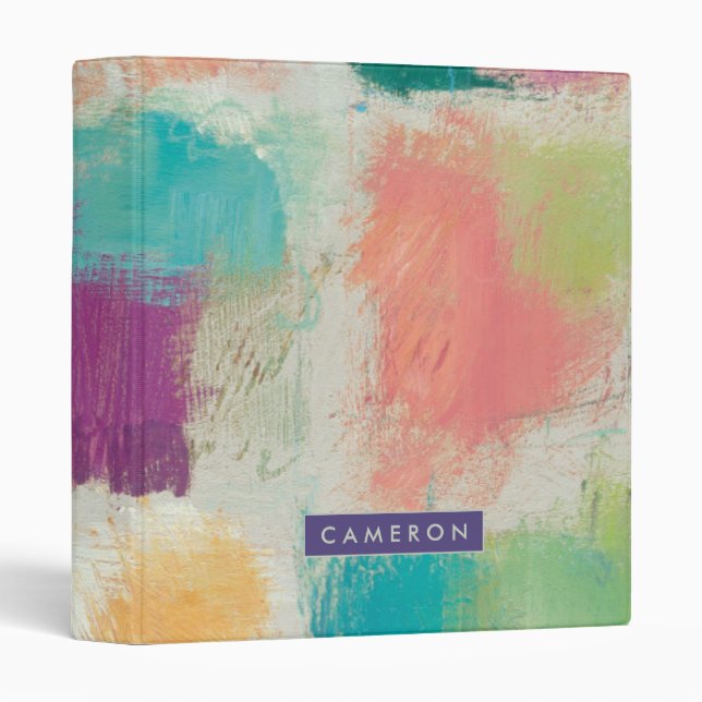 Add Your Name | Popsicles II Stone Abstract Print Binder (Front/Spine)