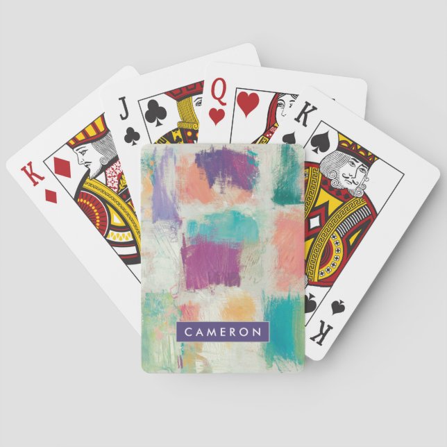 Add Your Name | Popsicles II Stone Abstract Print Playing Cards (Back)