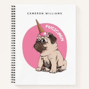 Add Your Name Pugicorn Notebook