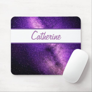 ADD YOUR NAME  - Purple Space Mouse Pad