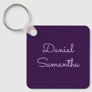 Add Your Name Purpule Personalized  Keychain