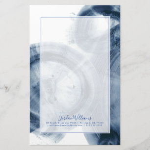 Add Your Name   Quasars - Inky Blue Circles Stationery
