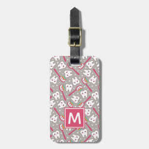 Add Your Name   Rainbow Teeth Pattern Luggage Tag