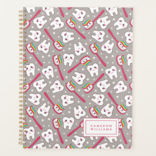 Add Your Name Rainbow Teeth Pattern Planner