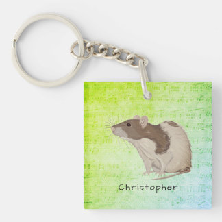 Add Your Name Rat Design Keychain