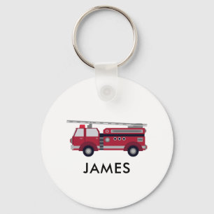 Add Your Name Red Fire truck Personalised Keychain
