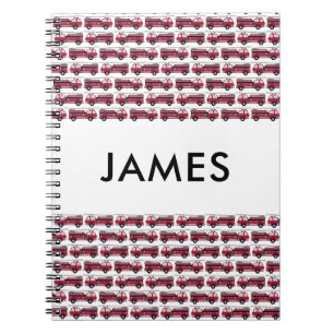 Add Your Name Red Fire truck Personalised Notebook