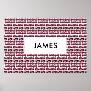 Add Your Name Red Fire truck Personalised Poster
