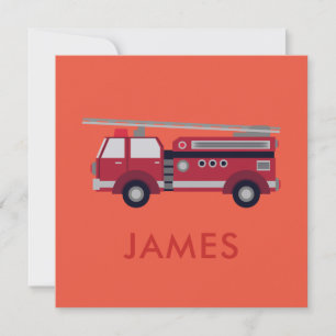 Add Your Name Red Fire truck Personalized