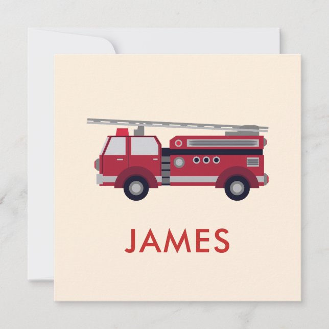 Add Your Name Red Fire truck Personalized (Front)
