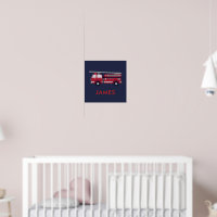 Add Your Name Red Fire truck Personalized