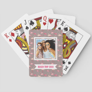 Add Your Name   Retro Flamingos Playing Cards