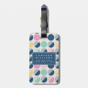 Add Your Name Retro Semi-Circle Pattern Luggage Tag