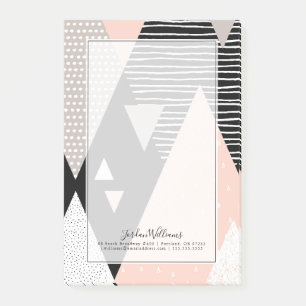 Add Your Name Scandi Mountain Peak Design Post-it Notes