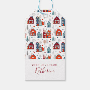 Add Your Name   Scandinavian House Folk Art Gift Tags