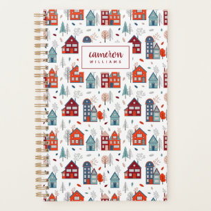 Add Your Name Scandinavian House Folk Art Planner
