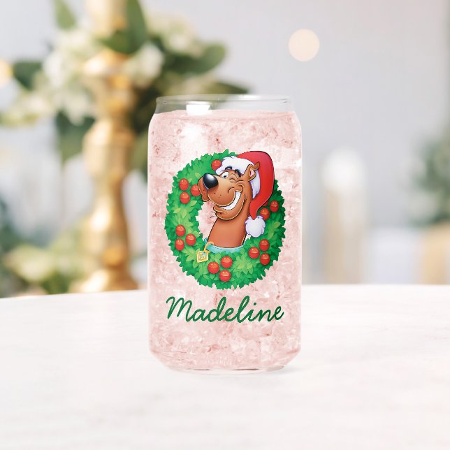 Add Your Name | Scooby in Wreath Can Glass (Insitu (Wedding))