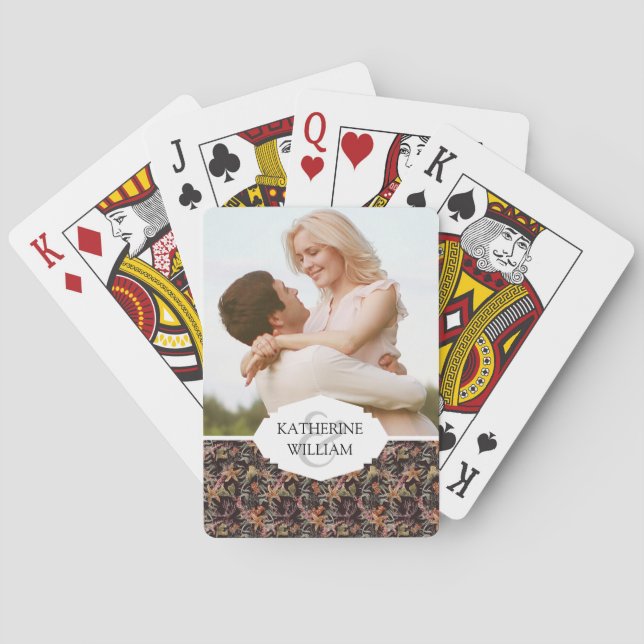 Add Your Name | Shabby Sea Life Pattern Playing Cards (Back)