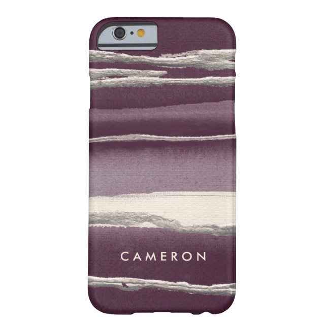 Add Your Name | Silver Rose Purple Abstract Print Case-Mate iPhone Case (Back)