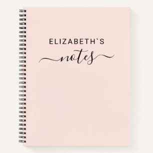 Add Your Name   Simple Blush Pink Notebook