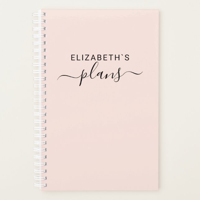 Add Your Name | Simple Blush Pink Planner (Front)