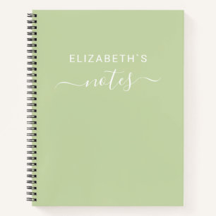 Add Your Name Simple Green Notebook