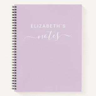 Add Your Name   Simple Pastel Purple Notebook