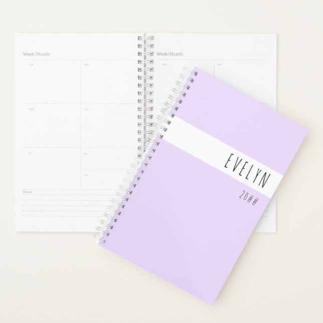 Add your Name Skinny Font Lavender 2022 Planner (Display)