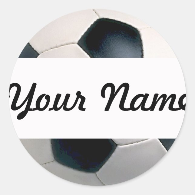 Add Your Name Soccer Ball Stickers (Front)