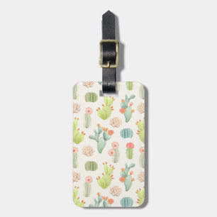 Add Your Name   Soft Pastel Cactus & Succulent Luggage Tag